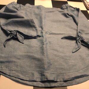 Blue Chambray top with Tie Details